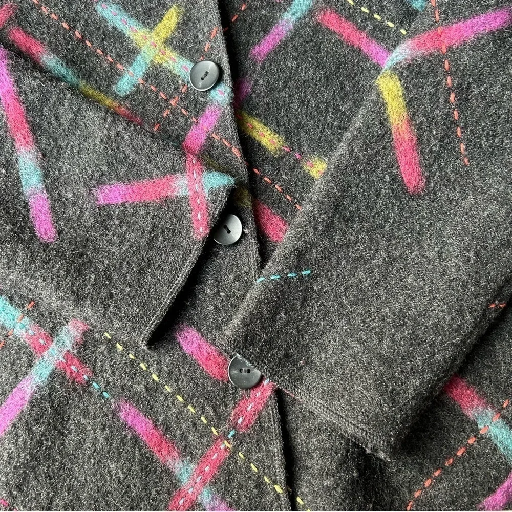 Talbots Abstract Printed Pure Wool Felted Jacket - Picture 11 of 15